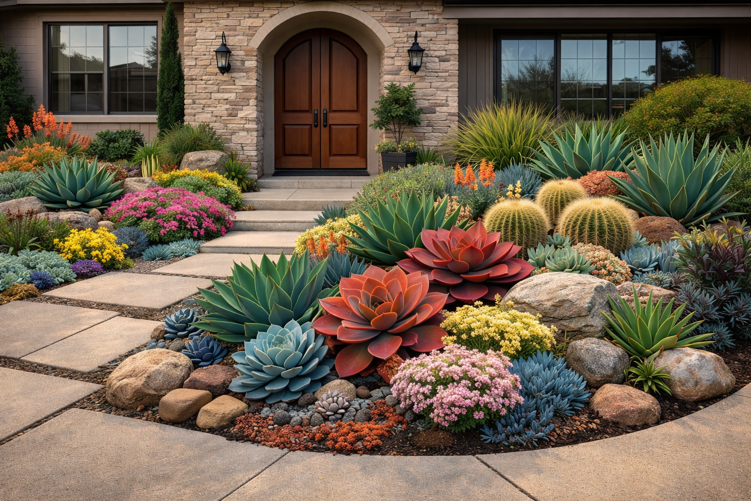 16 Succulent Landscape Design Ideas for Beautiful Front Yards