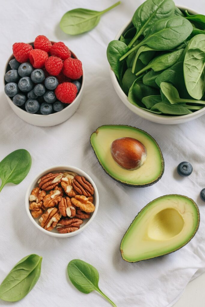 bright-flat-lay-of-berries-avocado-spina_zjyoADvTQEeTy4V755niPw_OOZAi6jSR5SQEylTY1RCsQ_sd-683x1024 20 Simple Things That Make You Look Younger & Help You Age Gracefully