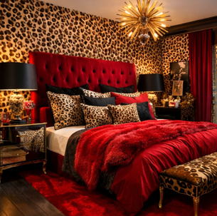 image-2 22 Stunning Red & Cheetah Bedroom Ideas That Look Bold and Luxurious