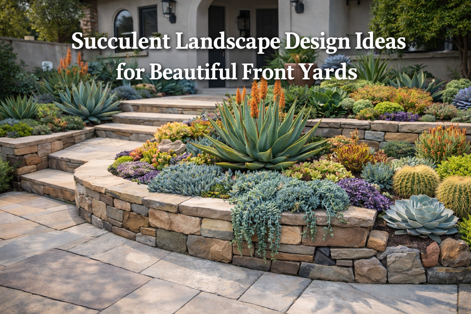 16 Succulent Landscape Design Ideas for Beautiful Front Yards
