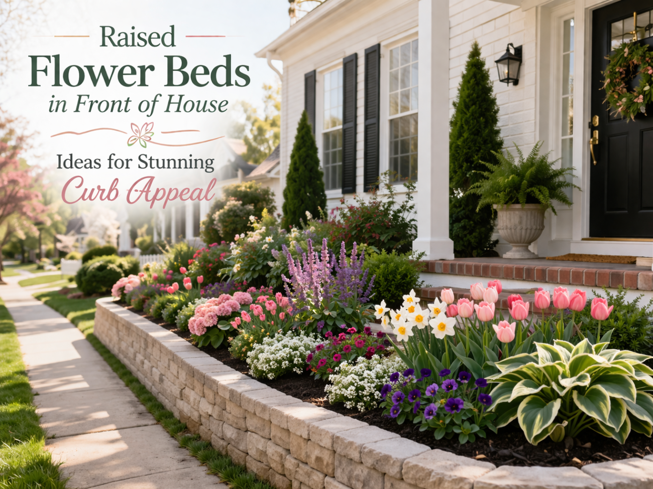 18 Raised Flower Beds in Front of House Ideas for Stunning Curb Appeal
