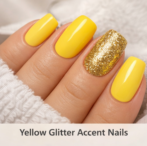 image-106 16 Bright & Happy Yellow Spring Nail Ideas to Instantly Boost Your Mood