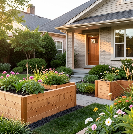 image-552 18 Raised Flower Beds in Front of House Ideas for Stunning Curb Appeal