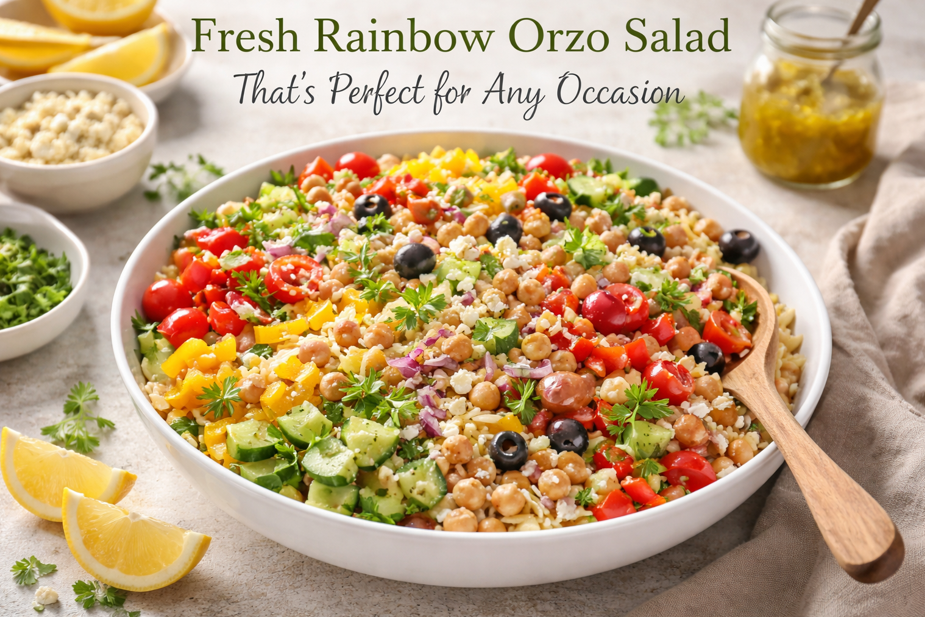 Fresh Rainbow Orzo Salad That's Perfect for Any Occasion
