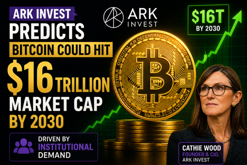 ARK Invest Predicts Bitcoin Could Hit $16 Trillion Market Cap by 2030 Driven by Institutional Demand