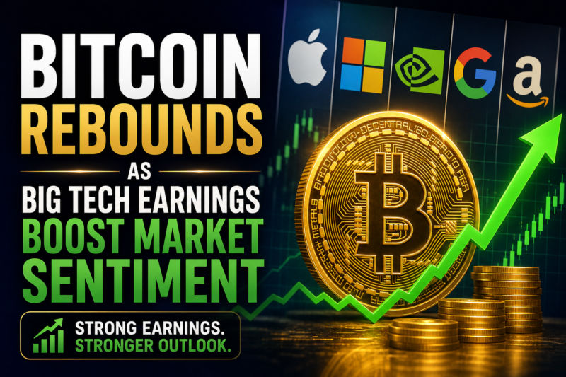 Bitcoin Rebounds as Big Tech Earnings Boost Market Sentiment — But Short-Term Risks Still Loom