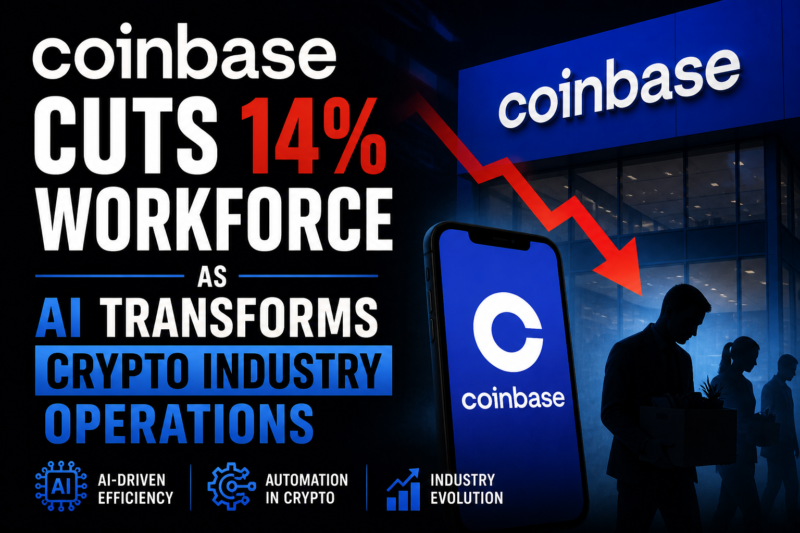 Coinbase Cuts 14% Workforce as AI Transforms Crypto Industry Operations